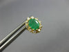 ESTATE 1.50CT DIAMOND & AAA EMERALD 14K YELLOW GOLD 3D OVAL FLOWER STUD EARRINGS