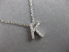 ESTATE .26CT DIAMOND 14KT WHITE GOLD 3D CLASSIC K INITIAL FLOATING PENDANT