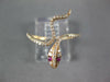 ESTATE .20CT DIAMOND & AAA RUBY 14KT ROSE GOLD 3D CLASSIC SNAKE FUN RING