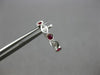 .23CT DIAMOND & AAA RUBY 14K WHITE GOLD 3D INFINITY HUGGIE HOOP HANGING EARRINGS