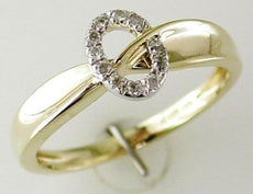ESTATE .09CT DIAMOND 14KT YELLOW GOLD 3D CLASSIC OVAL LOVE KNOT FUN RING