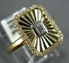 .18CT DIAMOND 14KT YELLOW GOLD 3D ROUND & BAGUETTE RECTANGULAR OCTAGON FUN RING