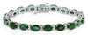 16.80CT DIAMOND & AAA EMERALD 14KT WHITE GOLD 3D OVAL & ROUND ETERNITY BRACELET