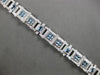 WIDE 8.28CT DIAMOND & AAA AQUAMARINE 18K WHITE GOLD 3D PRINCESS & ROUND BRACELET