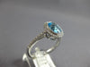 1.62CT DIAMOND & AAA BLUE TOPAZ 14KT WHITE GOLD 3D OVAL & ROUND ENGAGEMENT RING