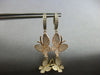 LARGE .80CT DIAMOND 14KT TRI COLOR GOLD DOUBLE BUTTERFLY HUGGIE EARRINGS #27680