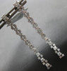ESTATE 1.05CT DIAMOND 18K WHITE GOLD ROUND 2 ROW CHANDELIER FUN HANGING EARRINGS