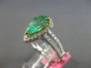 2.44CT DIAMOND & AAA EMERALD 18KT 2 TONE GOLD PEAR SHAPE & ROUND ENGAGEMENT RING