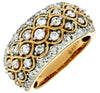 ESTATE WIDE 1.0CT DIAMOND 14KT 2 TONE GOLD MULTI ROW FILIGREE ANNIVERSARY RING