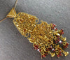 ANTIQUE EXTRA LARGE 5.0CT AAA GARNET & CRYSTAL 22KT YELLOW GOLD PENDANT #27480