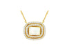 1.03CT DIAMOND & AAA OPAL 14K ROSE GOLD ROUND & SQUARE DOUBLE HALO OVAL NECKLACE