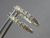 ESTATE .95CT DIAMOND 18KT WHITE GOLD 3D INSIDE OUT HUGGIE HOOP HANGING EARRINGS