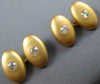 ESTATE LARGE 1.20CT OLD MINE DIAMOND 14KT YELLOW GOLD MATTE MENS CUFFLINKS 27114