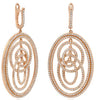 LARGE 2.45CT DIAMOND 14KT ROSE GOLD MULTI OVAL CRISS CROSS LOVE HANGING EARRINGS