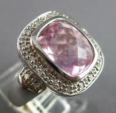 4.15CT DIAMOND & AAA PINK QUARTZ 14K WHITE GOLD CUSHION & ROUND MULTI HEART RING