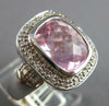 4.15CT DIAMOND & AAA PINK QUARTZ 14K WHITE GOLD CUSHION & ROUND MULTI HEART RING