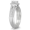 1.5CT DIAMOND 14KT WHITE GOLD ROUND TRIPLE HALO BAND ENGAGEMENT WEDDING RING SET