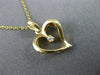 ESTATE .03CT DIAMOND 14KT YELLOW GOLD CLASSIC SOLITAIRE OPEN HEART PENDANT 21719