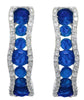 1.45CT DIAMOND & AAA SAPPHIRE 14KT WHITE GOLD CLASSIC CHANNEL HANGING EARRINGS
