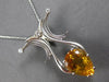 LARGE 5.36CT DIAMOND & AAA CITRINE 14KT WHITE GOLD 3D SLIDER FLOATING PENDANT