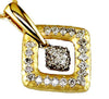 ESTATE .58CT DIAMOND 14KT YELLOW GOLD ROUND SQUARE GEOMETRICAL FLOATING PENDANT