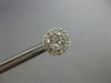 ESTATE .70CT DIAMOND 14KT WHITE GOLD 3D CLASSIC ROUND CLUSTER HALO STUD EARRINGS