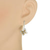 ESTATE .30CT DIAMOND 18KT 2 TONE GOLD 3D BUTTERFLY LEVERBACK HANGING EARRINGS