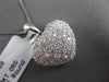 ESTATE LARGE 1.69CT DIAMOND 18KT WHITE GOLD 3D FILIGREE HEART FLOATING PENDANT