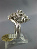 LARGE 1.26CT DIAMOND 14KT WHITE GOLD CLASSIC CLUSTER FLORAL CRISS CROSS FUN RING