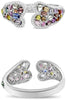 LARGE 25.89CT DIAMOND & AAA MULTI COLOR SAPPHIRE 18KT WHITE GOLD BANGLE BRACELET