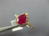 ESTATE 1.57CT DIAMOND & AAA RUBY 14K YELLOW GOLD PEAR SHAPE HALO ENGAGEMENT RING