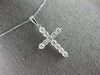 ESTATE 1.03CT DIAMOND 14KT WHITE GOLD 3D CLASSIC ROUND CROSS FLOATING PENDANT