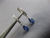 1.01CT DIAMOND & AAA SAPPHIRE 14K WHITE GOLD PEAR SHAPE & ROUND HANGING EARRINGS