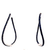 LARGE 2.76CT AAA SAPPHIRE 18K WHITE GOLD INSIDE OUT DOUBLE WAVE HANGING EARRINGS
