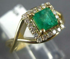 .84CT DIAMOND & AAA EMERALD 14KT YELLOW GOLD 3D PRINCESS HALO INFINITY LOVE RING