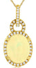1.82CT DIAMOND & AAA OPAL 14KT YELLOW GOLD 3D OVAL LOVE KNOT FLOATING PENDANT