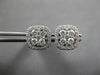 ESTATE 1.0CT DIAMOND 18KT WHITE GOLD 3D ROUND CLUSTER SQUARE EARRING JACKET SET