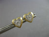 .22CT DIAMOND 14KT YELLOW GOLD 3D CLUSTER HEART SHAPE FILIGREE MILGRAIN EARRINGS