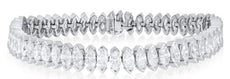 12.32CT DIAMOND 18KT WHITE GOLD 3D MARQUISE SHAPE ETERNITY TENNIS LOVE BRACELET