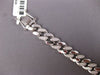 .82CT DIAMOND AAA SAPPHIRE & BLACK ENAMEL 14KT WHITE GOLD PANTHER CUBAN BRACELET