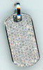 ESTATE 1.51CT DIAMOND 14KT WHITE GOLD 3D PAVE UNISEX DOG TAG FLOATING PENDANT