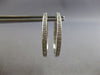 ESTATE .45CT DIAMOND 14KT WHITE GOLD 3D CLASSIC HOOP HANGING EARRINGS #28107