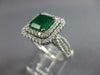 LARGE 3.08CT DIAMOND & AAA EMERALD 14K WHITE GOLD 3D HALO ENGAGEMENT RING #27577