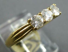 .45CT DIAMOND 14KT YELLOW GOLD 3D 3 STONE ROUND CLASSIC PAST PRESENT FUTURE RING
