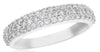 .78CT DIAMOND 18KT WHITE GOLD 3D 3 ROW ROUND PAVE SEMI ETERNITY ANNIVERSARY RING