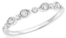 .29CT DIAMOND 18K WHITE GOLD ROUND FILIGREE MILGRAIN PEAR SHAPE ANNIVERSARY RING