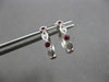 .23CT DIAMOND & AAA RUBY 14K WHITE GOLD 3D INFINITY HUGGIE HOOP HANGING EARRINGS