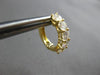 ESTATE 1.37CT DIAMOND 18KT YELLOW GOLD 3D CLASSIC 5 STONE HUGGIE FUN EARRINGS