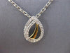 ESTATE .19CT DIAMOND 18KT 2 TONE GOLD 3D TEAR DROP LOVE KNOT FUN PENDANT