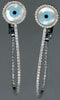 LARGE 0.75CT DIAMOND & AAA MOTHER OF PEARL 14K WHITE GOLD EVIL EYE OVAL EARRINGS